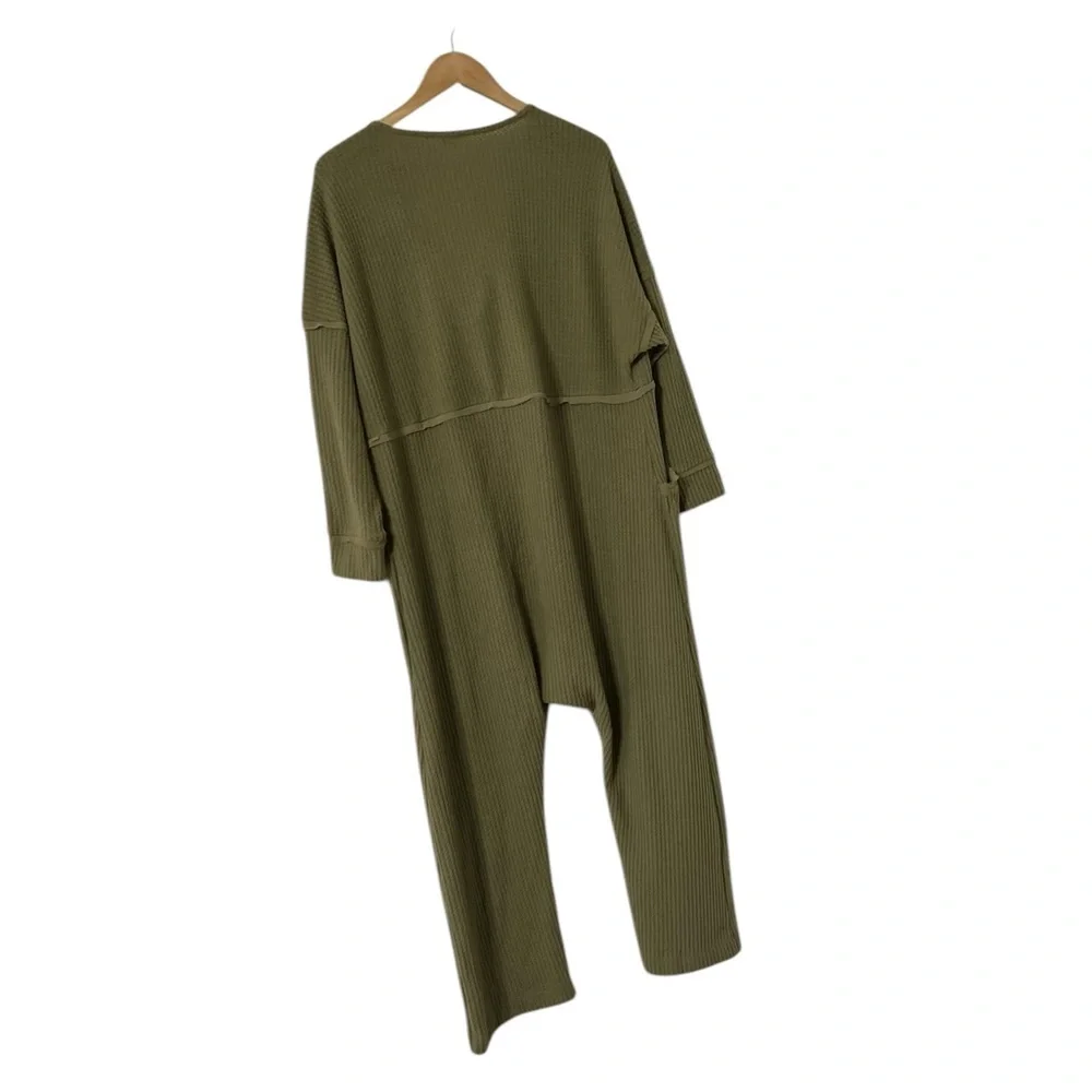 FREE PEOPLE Intimately Kickback Waffle Cowlneck Romper Jumpsuit Onesie